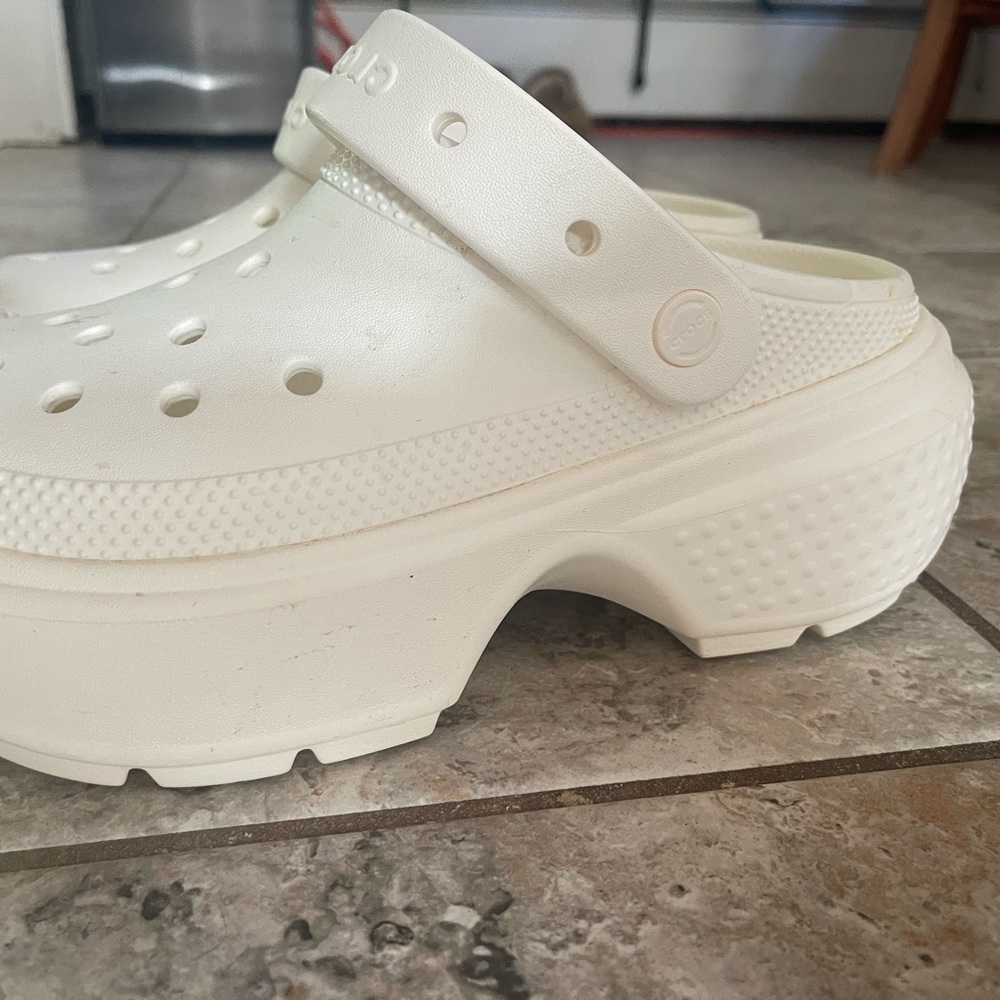 CROCS Cream Platform Clogs for Women
